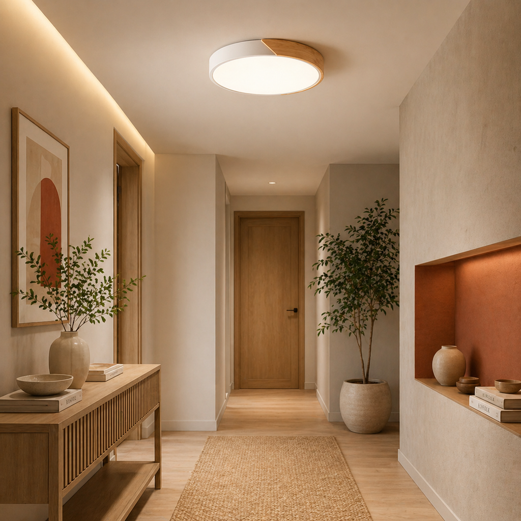 Extra-Flat Round Scandinavian-Style Ceiling Light