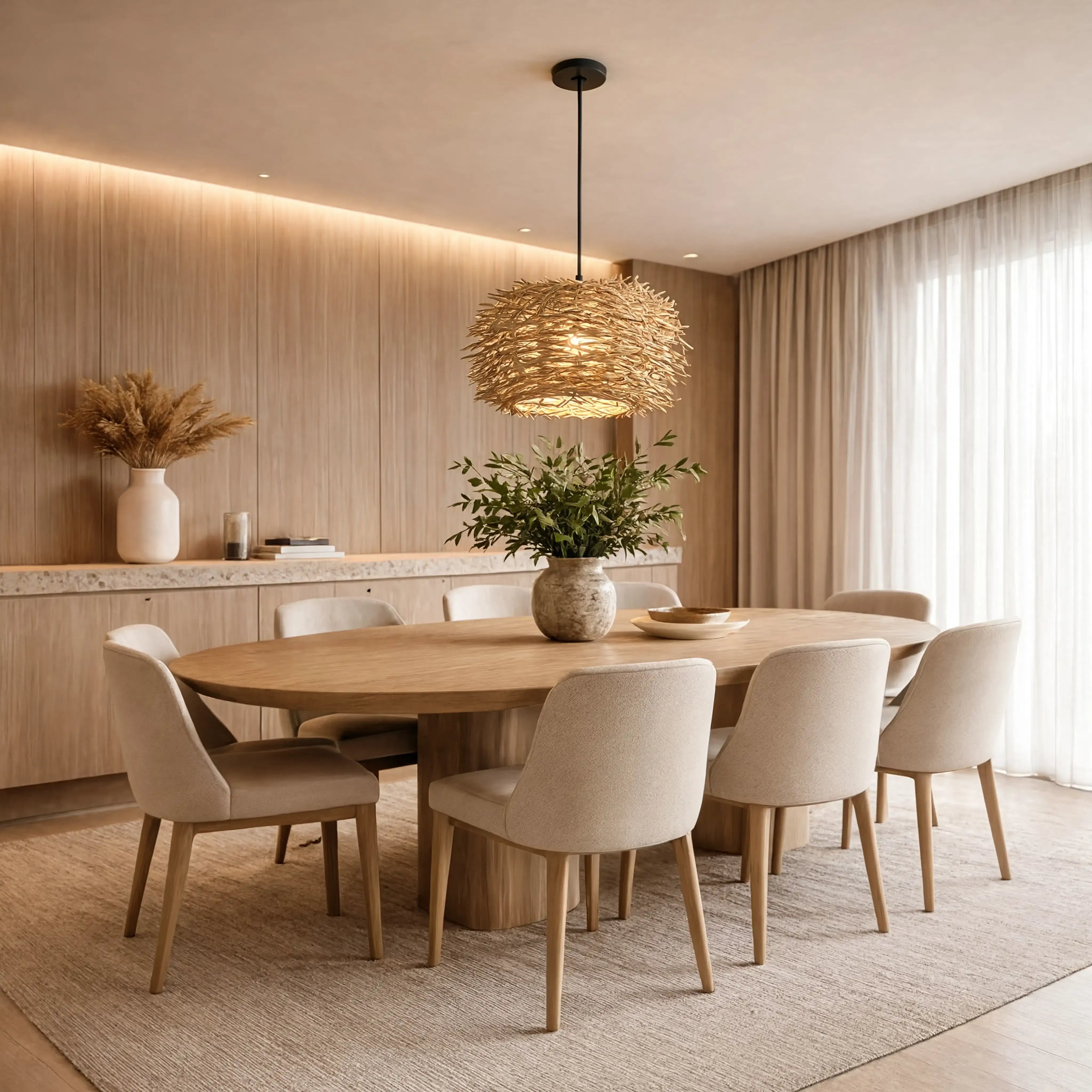 Aléria - Nest Rattan Pendant Light