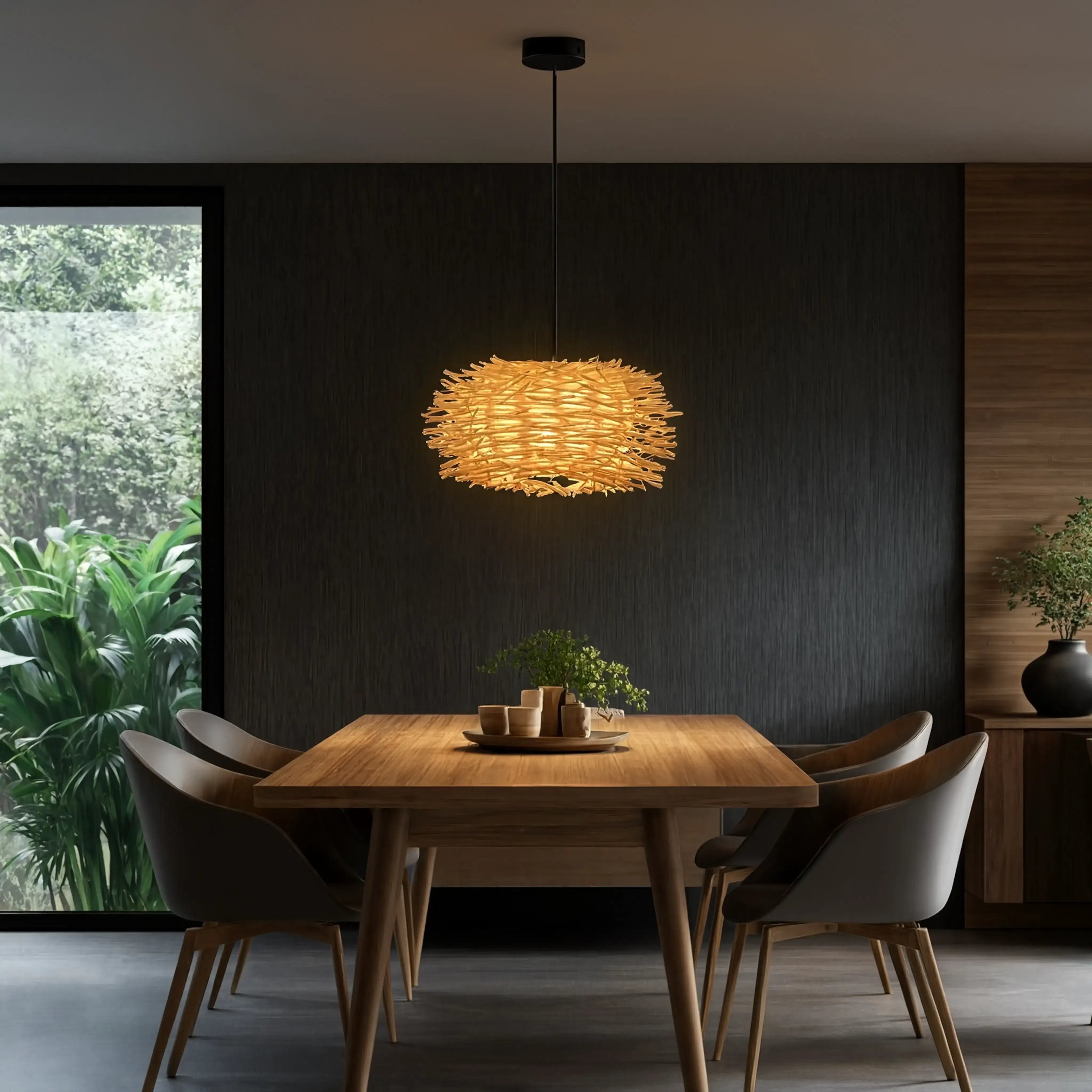 Aléria - Nest Rattan Pendant Light