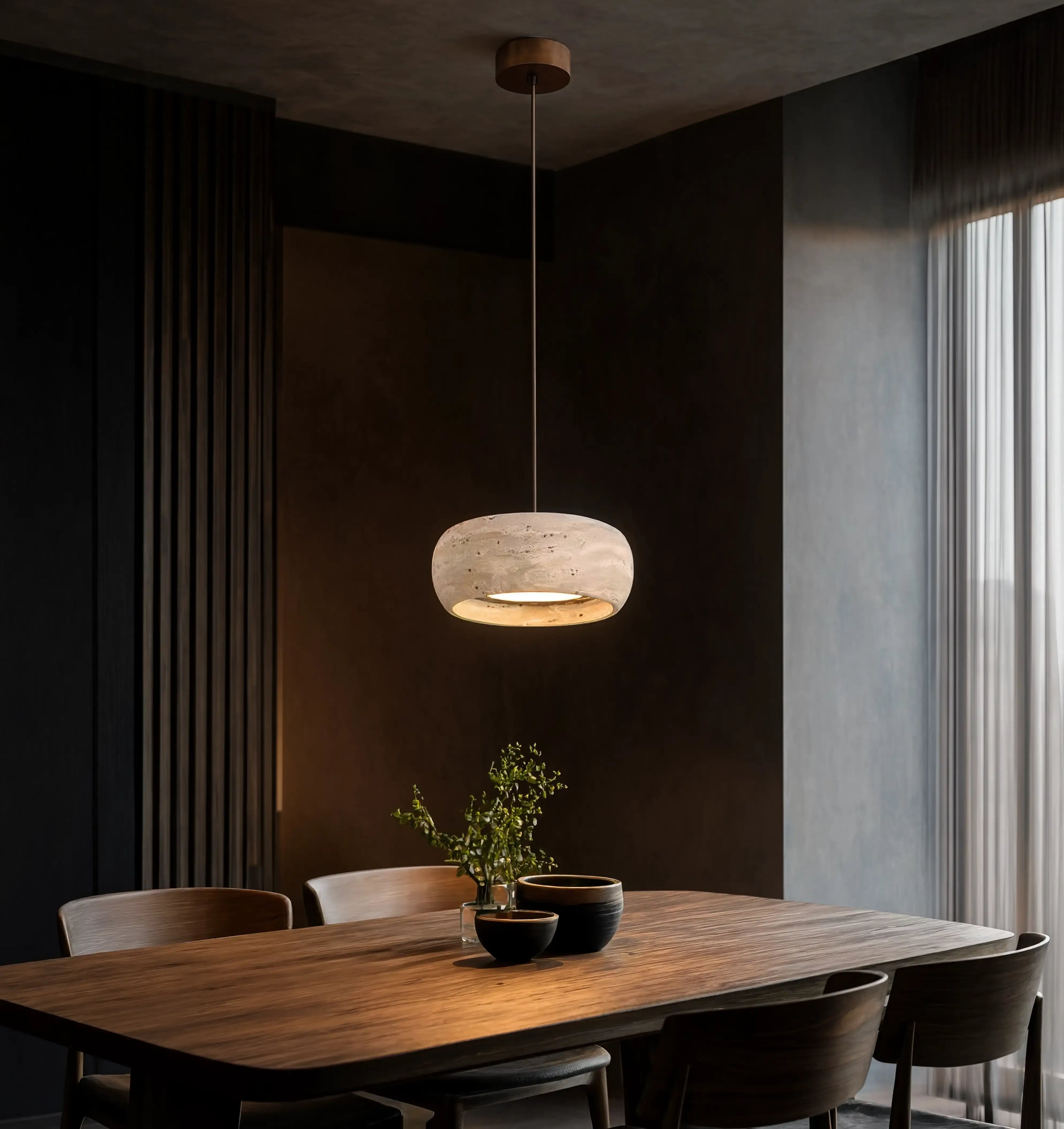 Claros - Travertine Ring Pendant