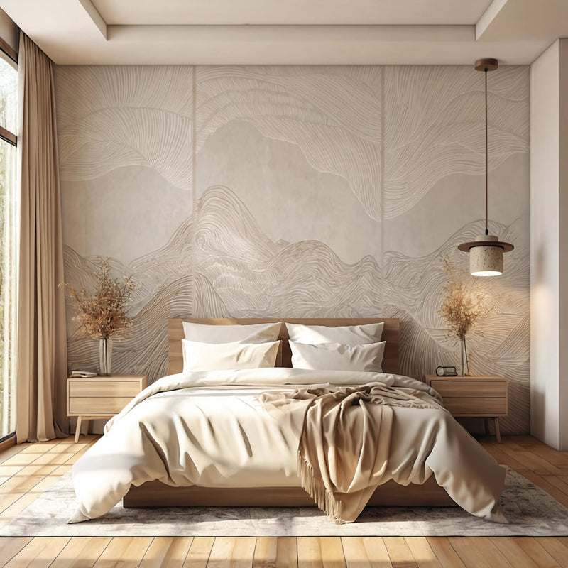 Colophon - Travertine & Wood Pendant light