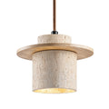 Colophon - Travertine & Wood Pendant light
