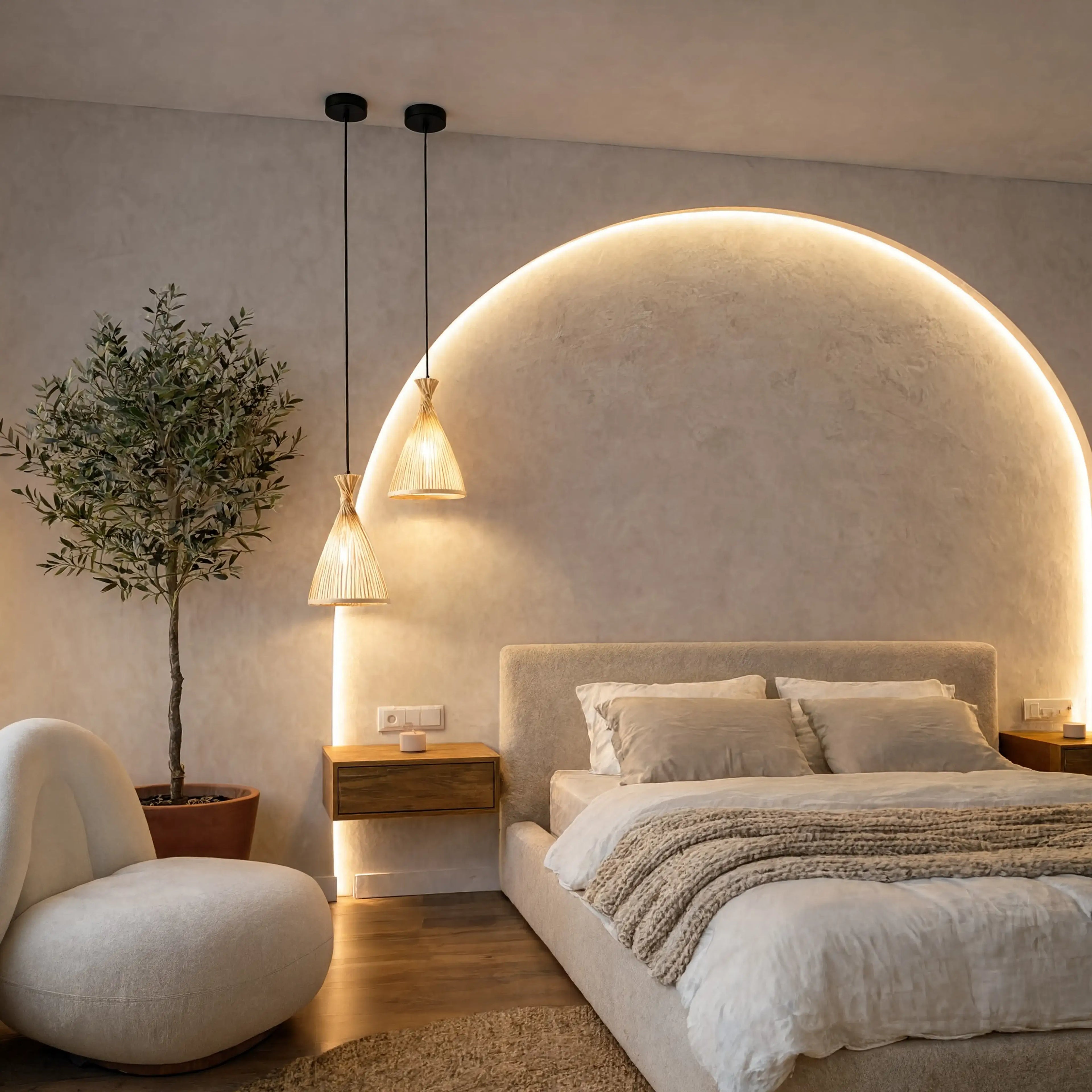 Hydra - Conical Rattan Pendant light