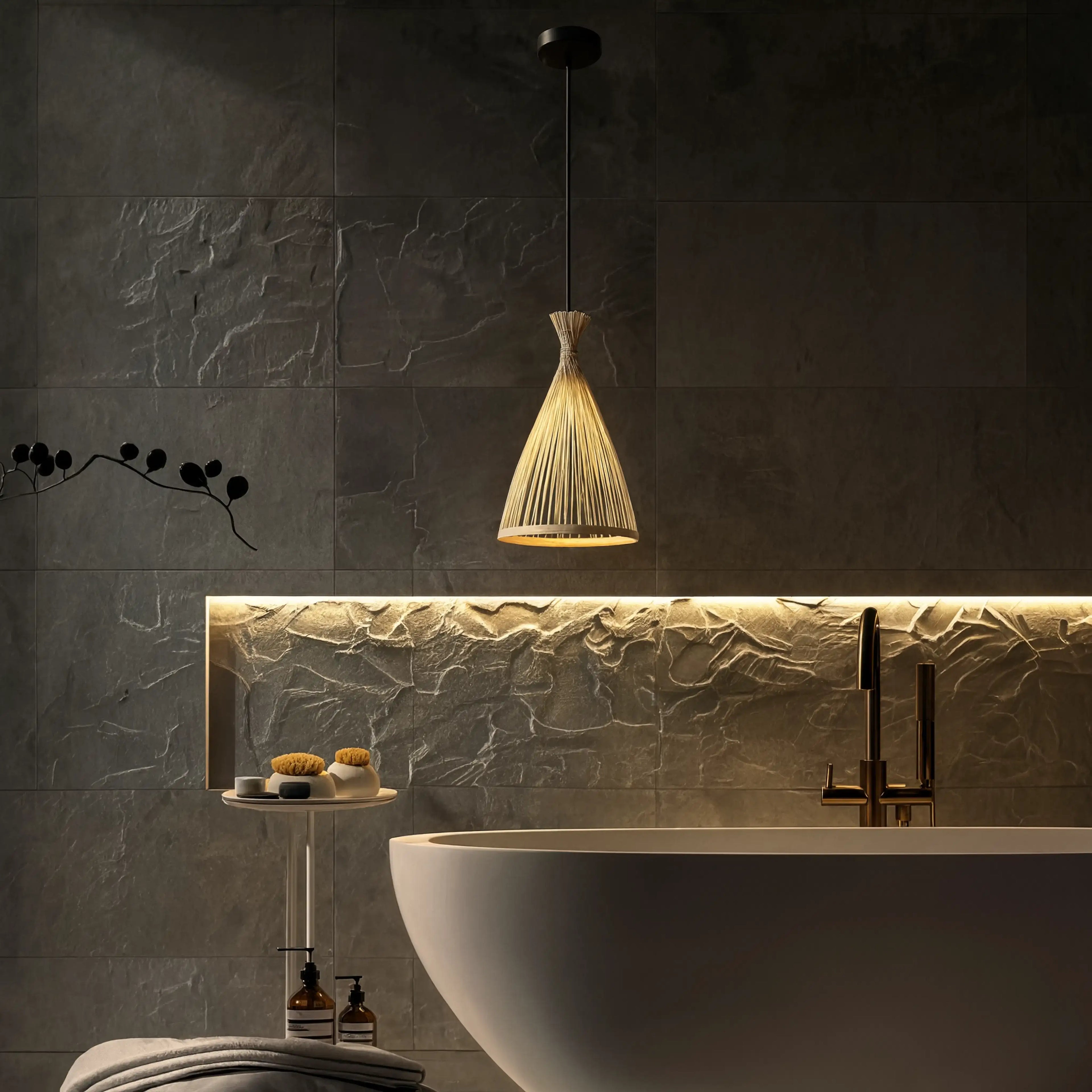 Hydra - Conical Rattan Pendant light