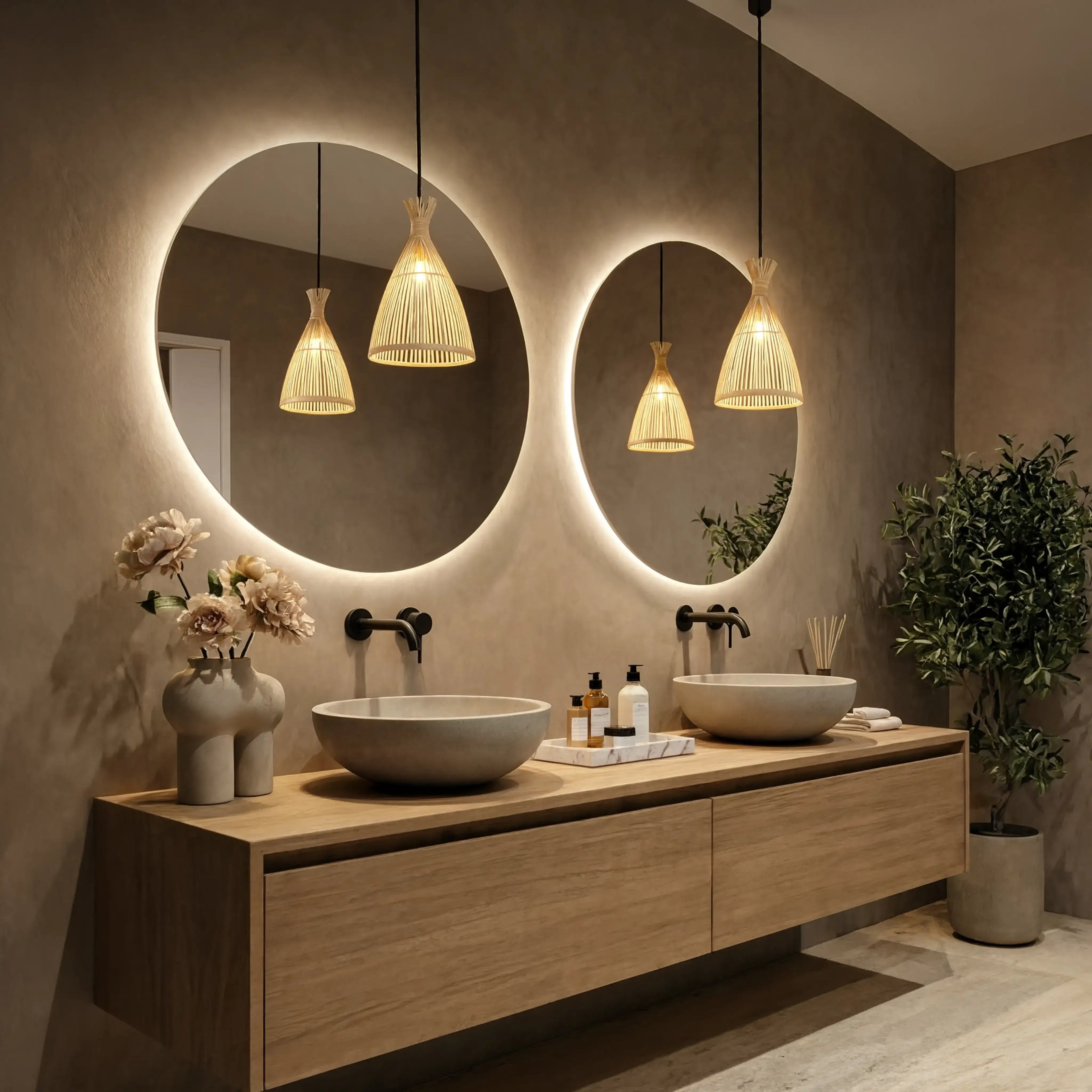 Hydra - Conical Rattan Pendant light