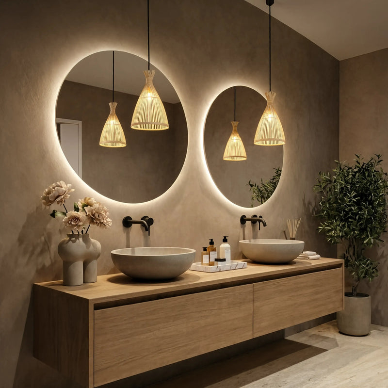 Hydra - Conical Rattan Pendant light