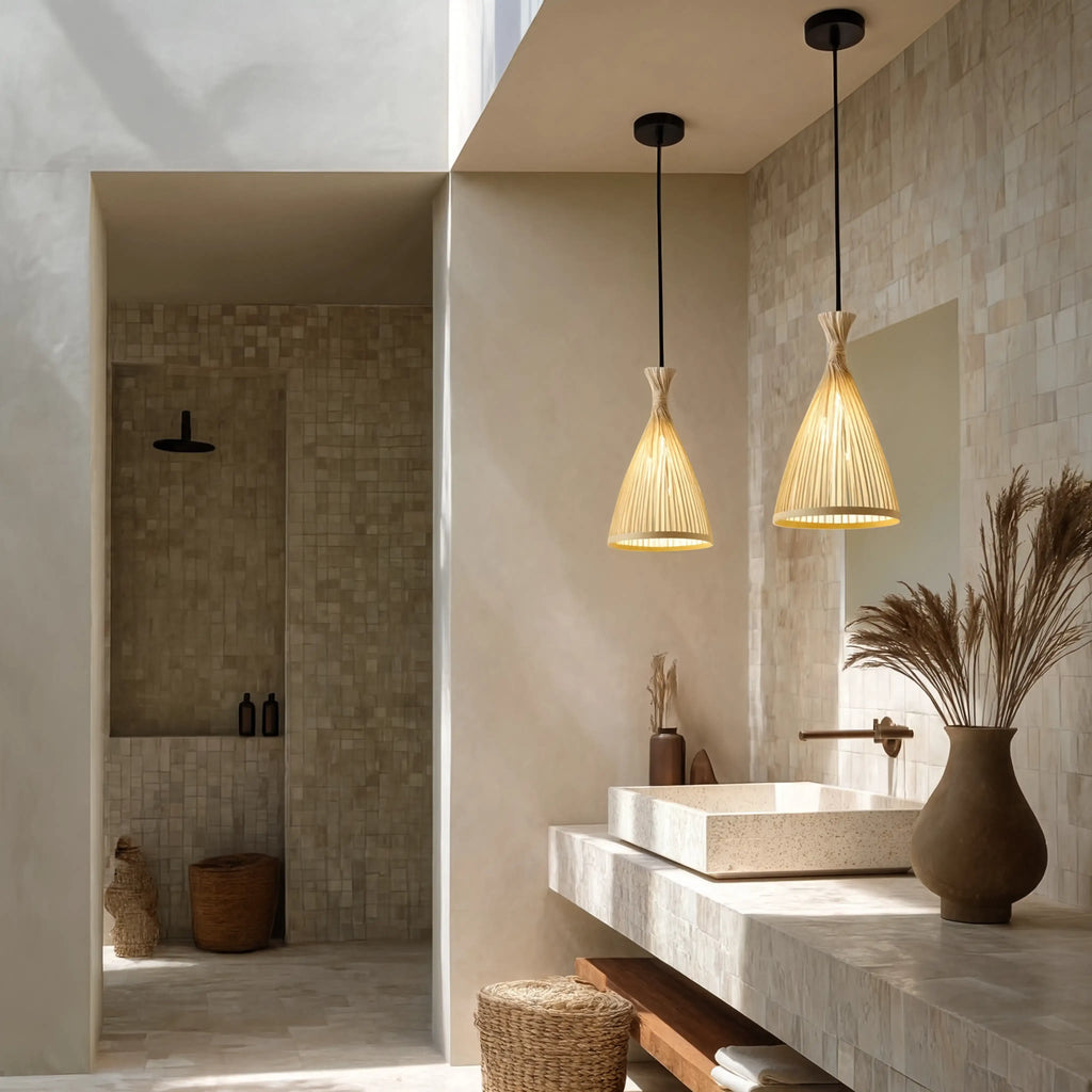 Hydra - Conical Rattan Pendant light