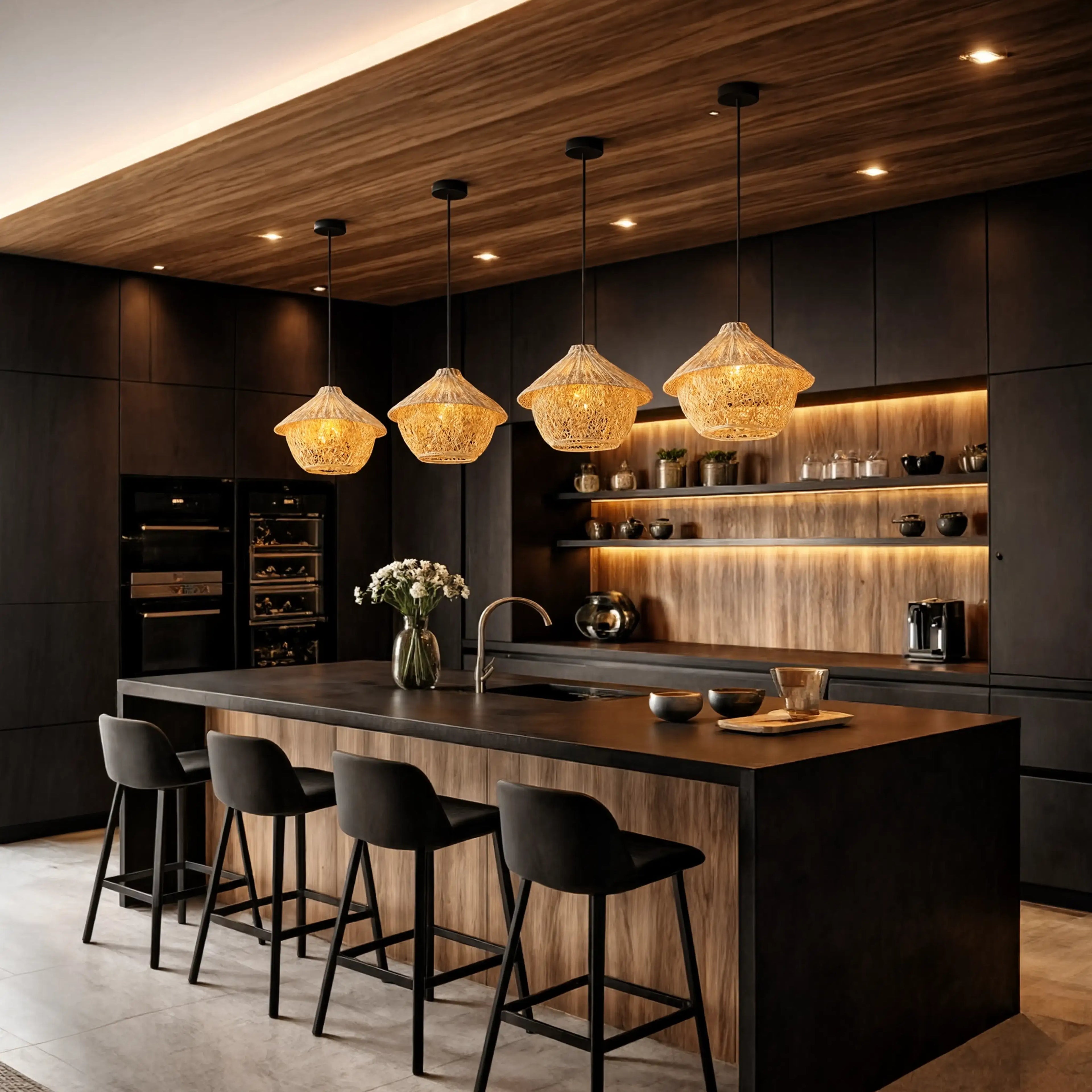 Locri - Rattan Cabin Swing pendant light