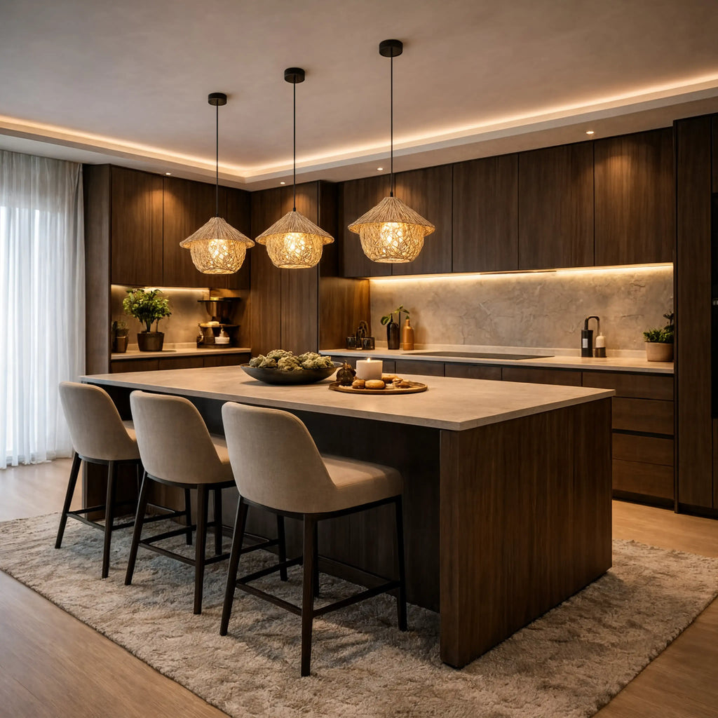 Locri - Rattan Cabin Swing pendant light