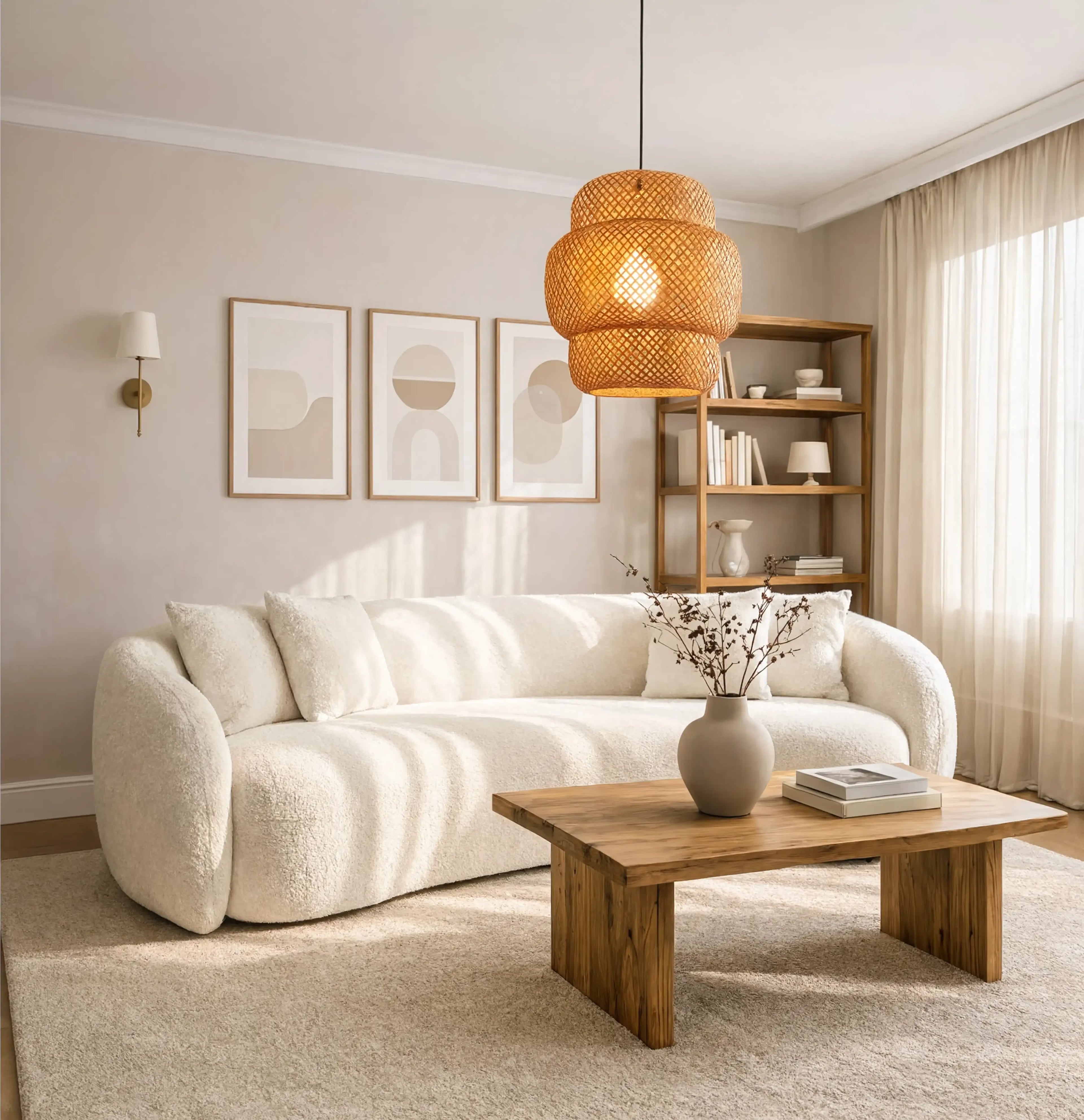 Olympia - 3-Tier Rattan Pendant Light