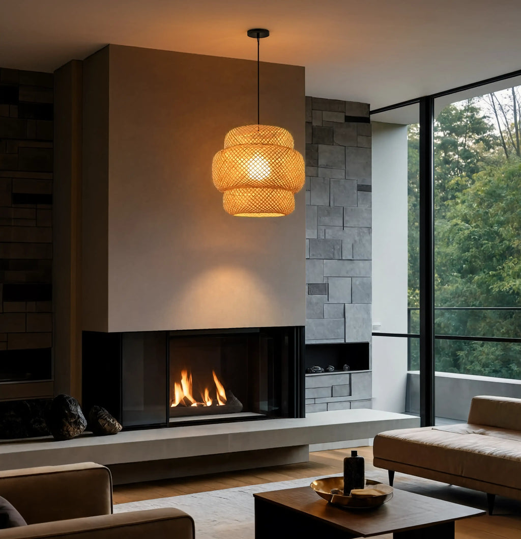 Olympia - 3-Tier Rattan Pendant Light