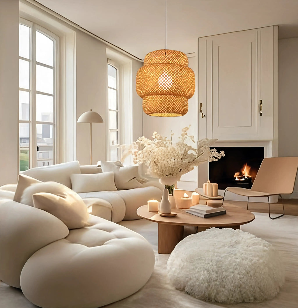 Olympia - 3-Tier Rattan Pendant Light