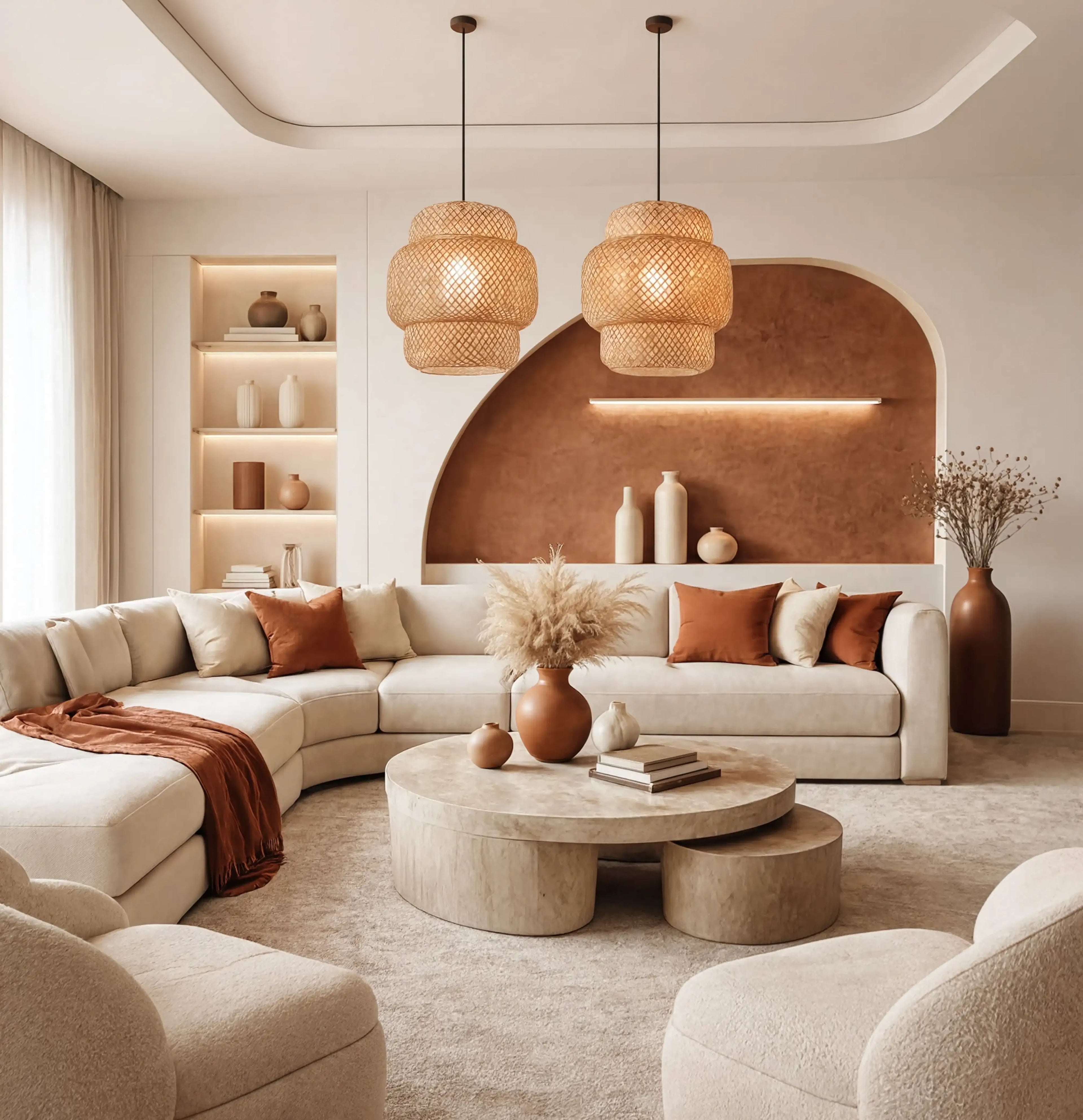 Olympia - 3-Tier Rattan Pendant Light