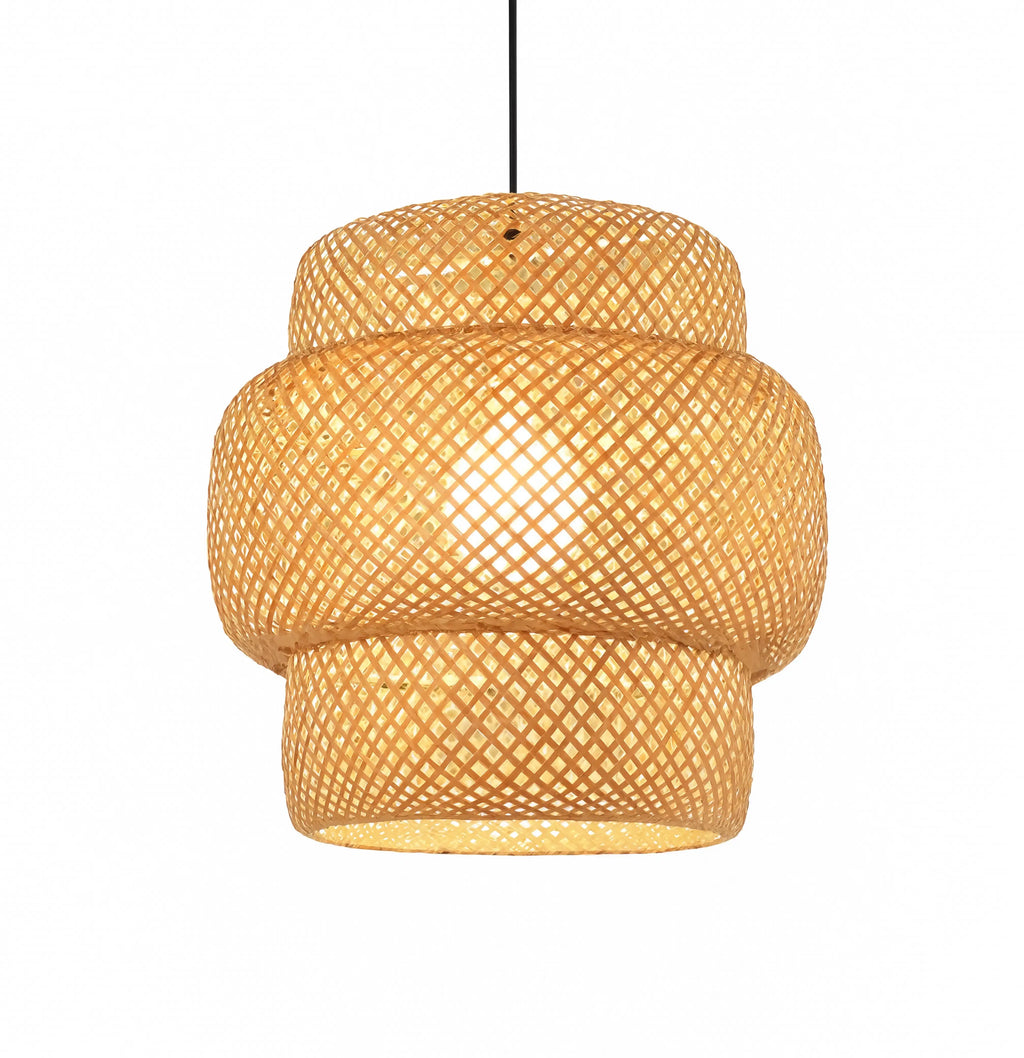 Olympia - 3-Tier Rattan Pendant Light