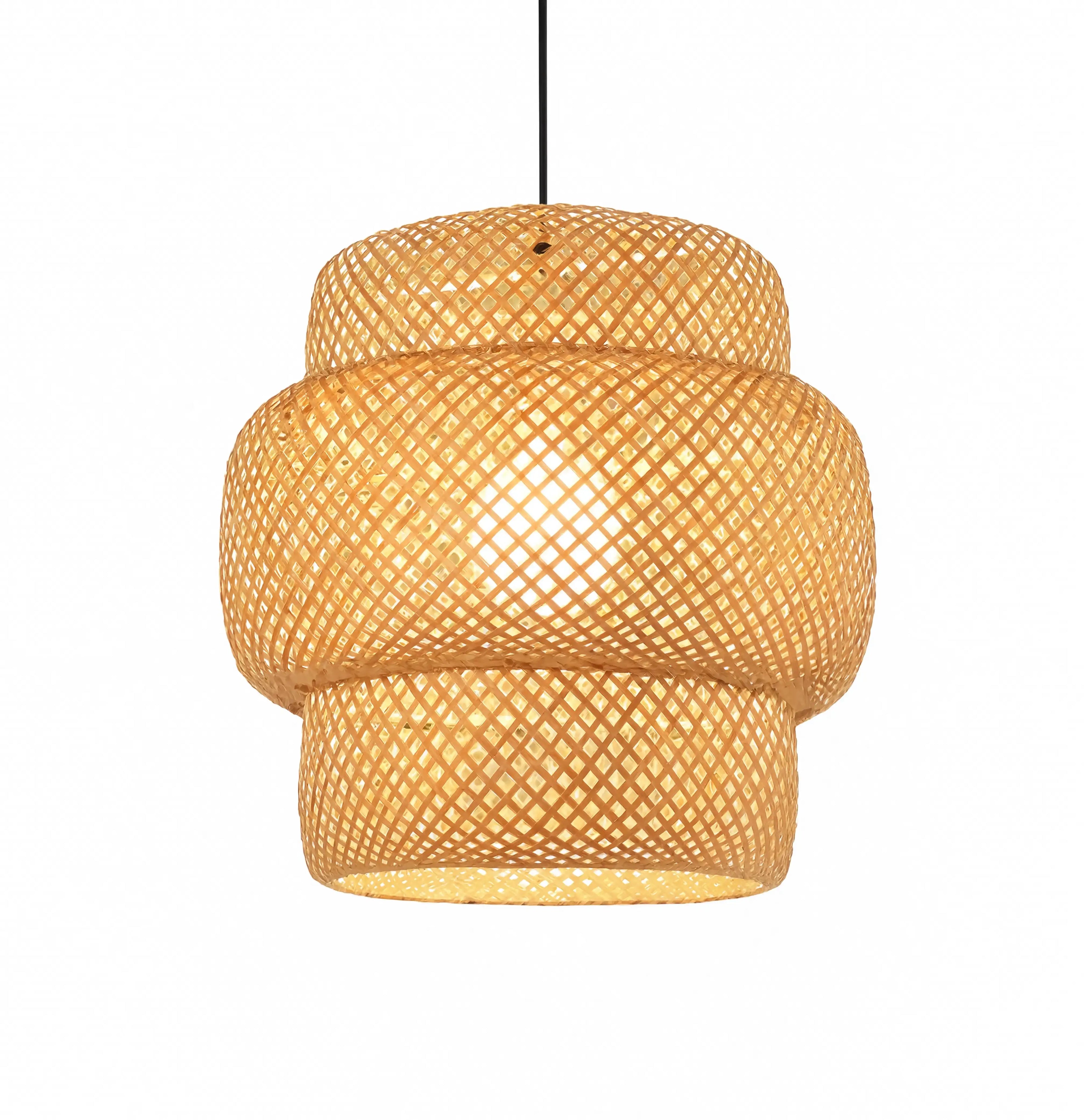 Olympia - 3-Tier Rattan Pendant Light