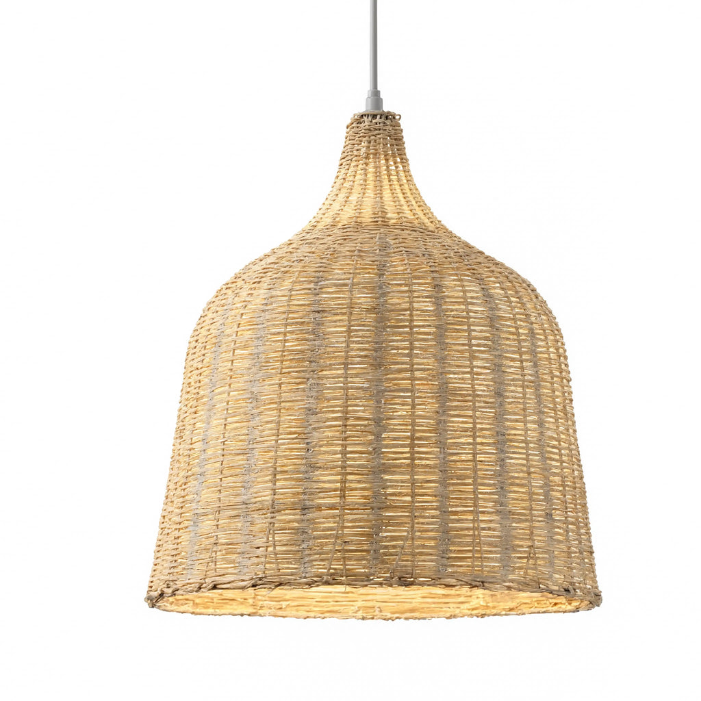 Serifos - Bell-Shaped Rattan Pendant Light
