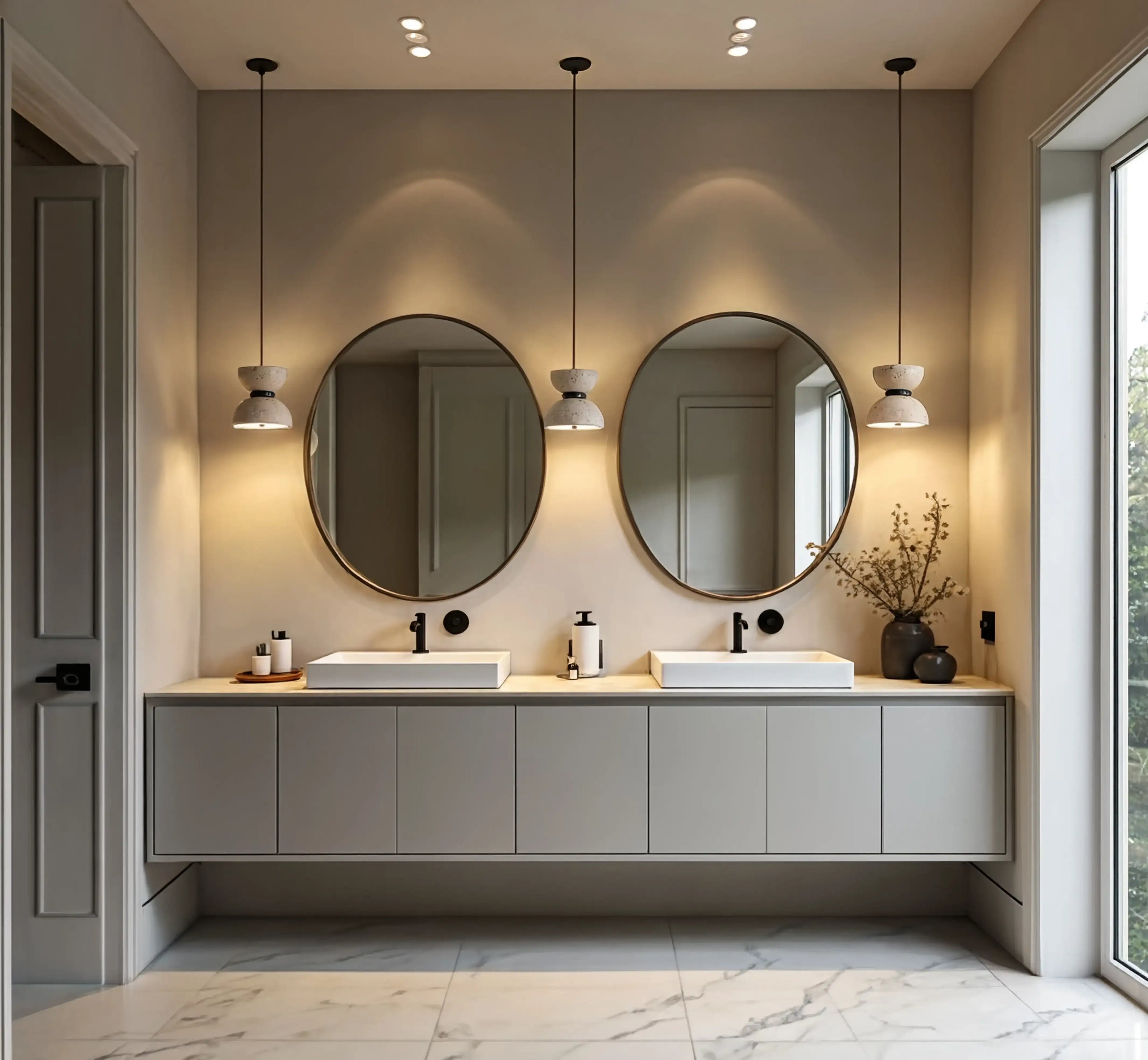 Sybaris - Hourglass Travertine Pendant light