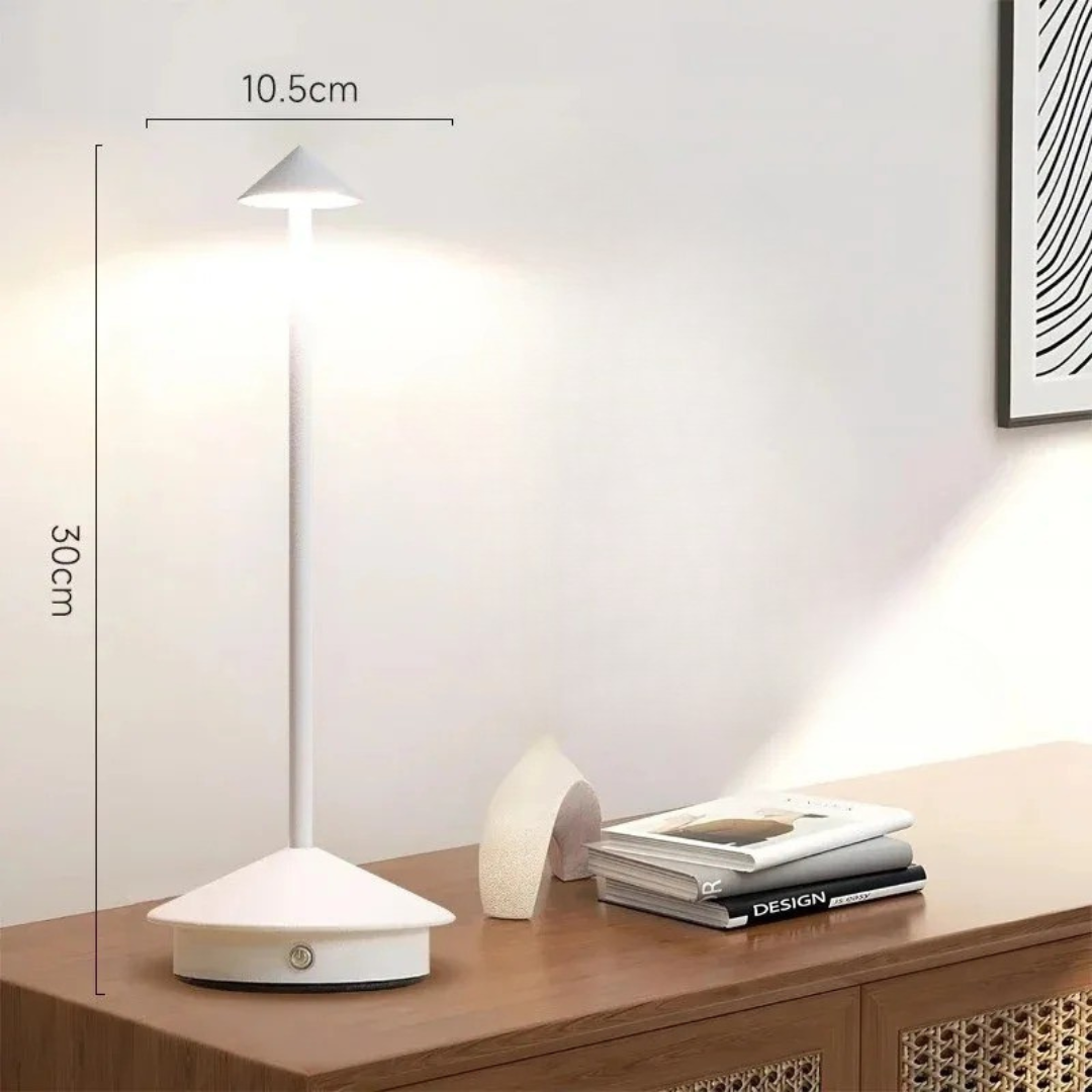 Rechargeable Conical LED Table Lamp — Touch Dimmer