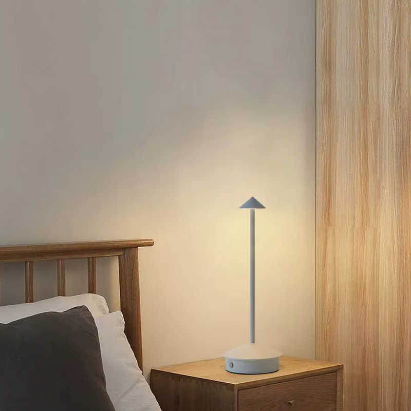 Rechargeable Conical LED Table Lamp — Touch Dimmer