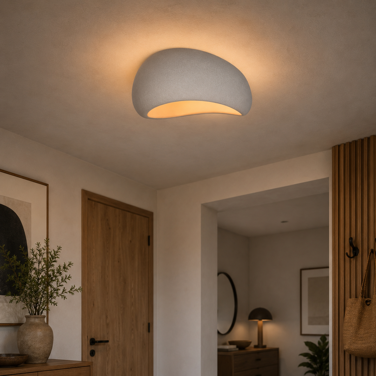 Minimalist Round Ceiling Light in High-Quality Polymer