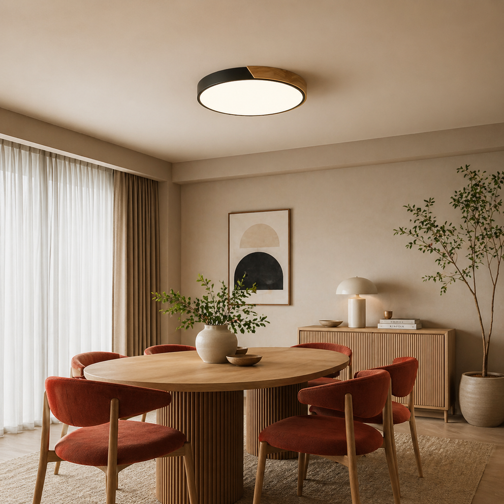 Extra-Flat Round Scandinavian-Style Ceiling Light