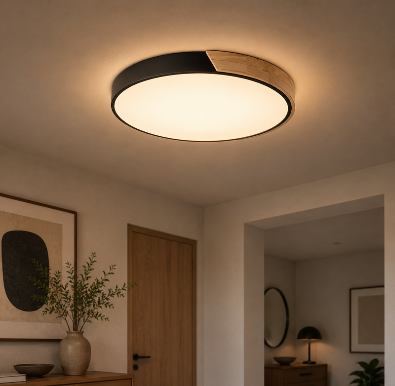 Extra-Flat Round Scandinavian-Style Ceiling Light