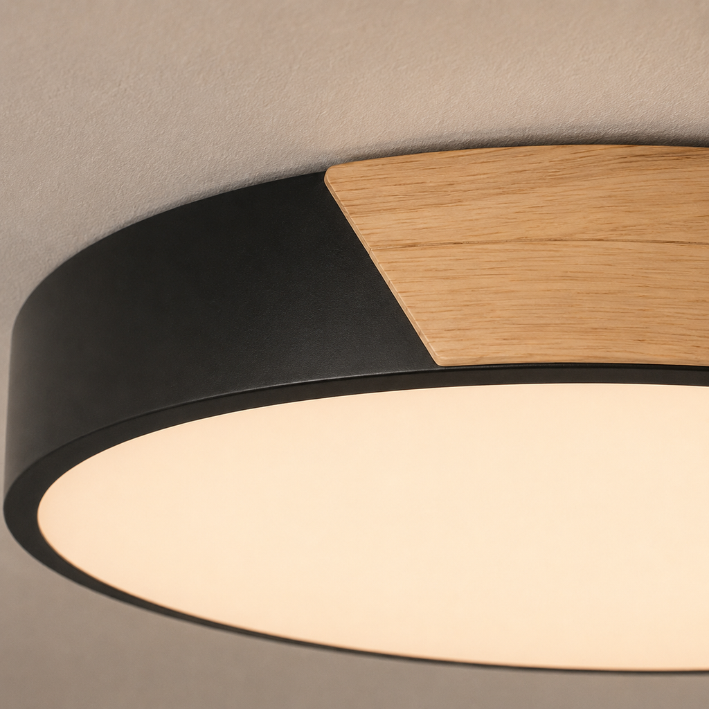 Extra-Flat Round Scandinavian-Style Ceiling Light