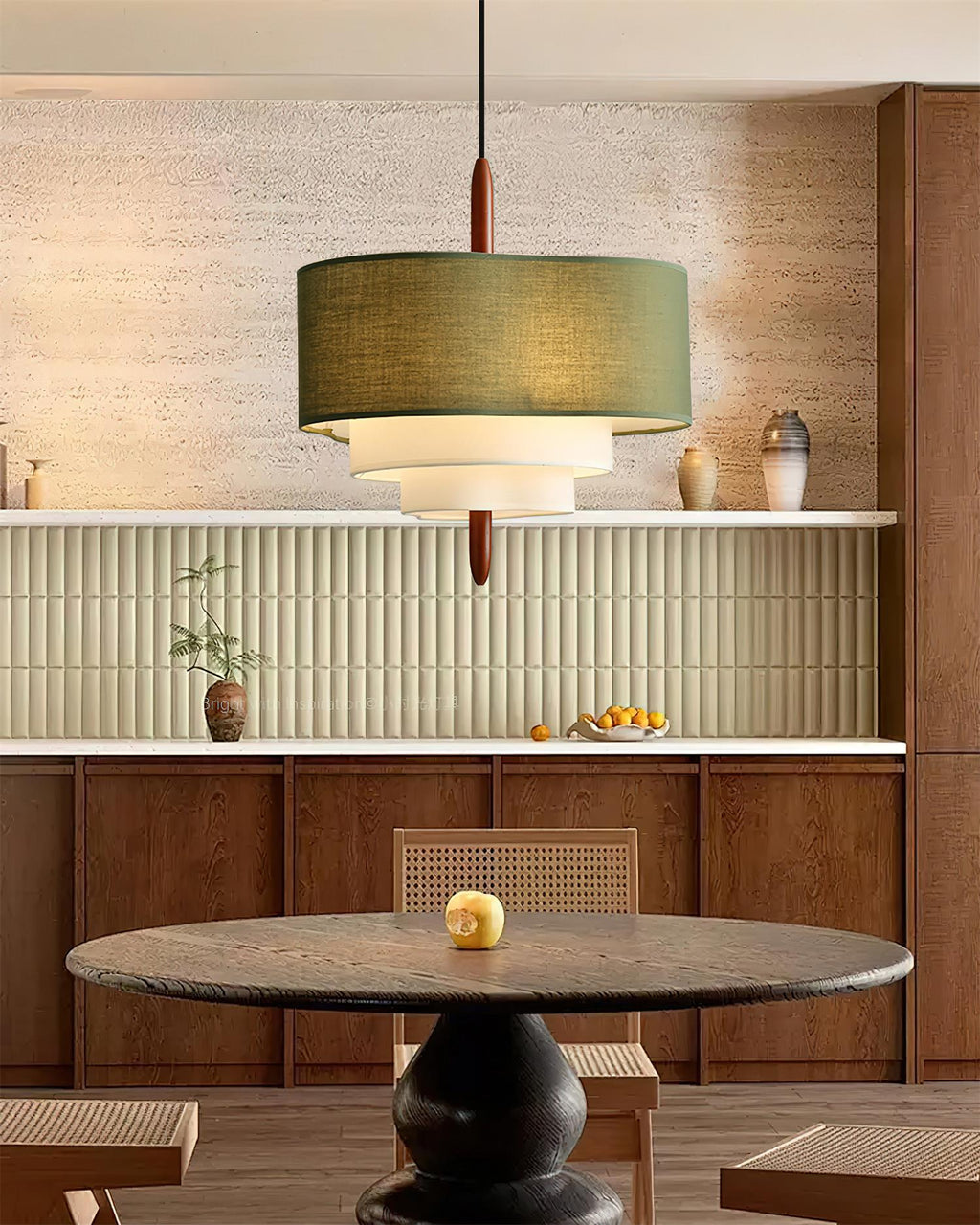 Ophel Lampe Suspendue en Tissu Vert - Neutralighting