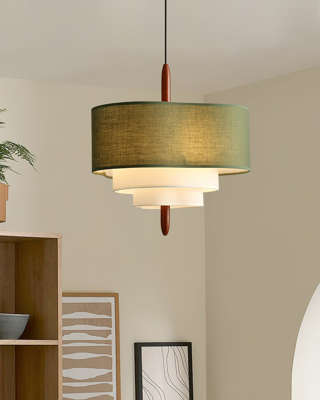 Ophel Lampe Suspendue en Tissu Vert - Neutralighting