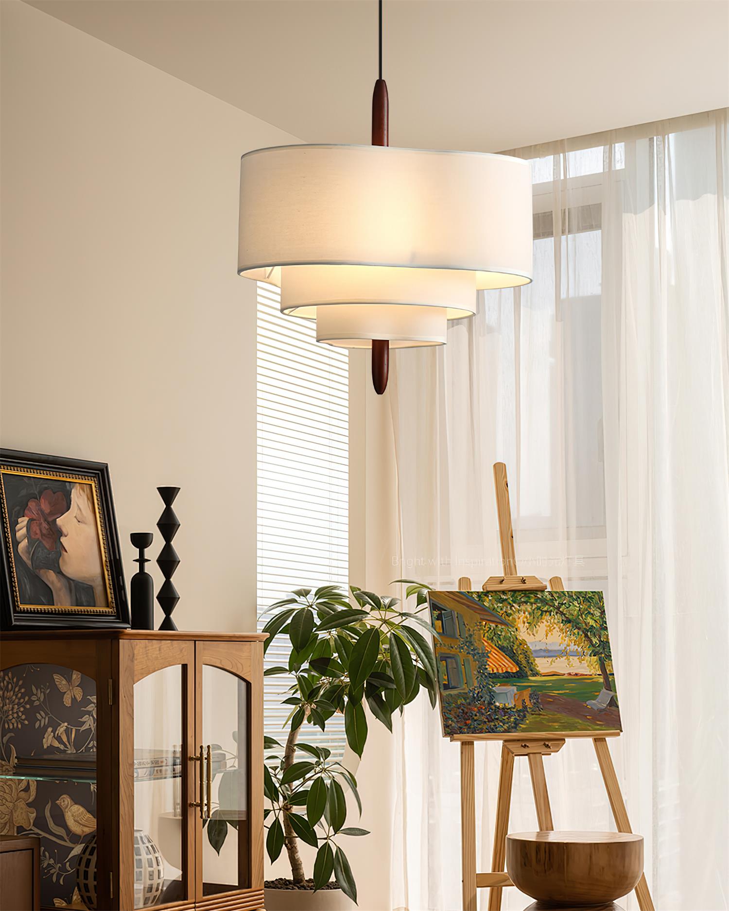 Ophel Lampe Suspendue en Tissu Vert - Neutralighting