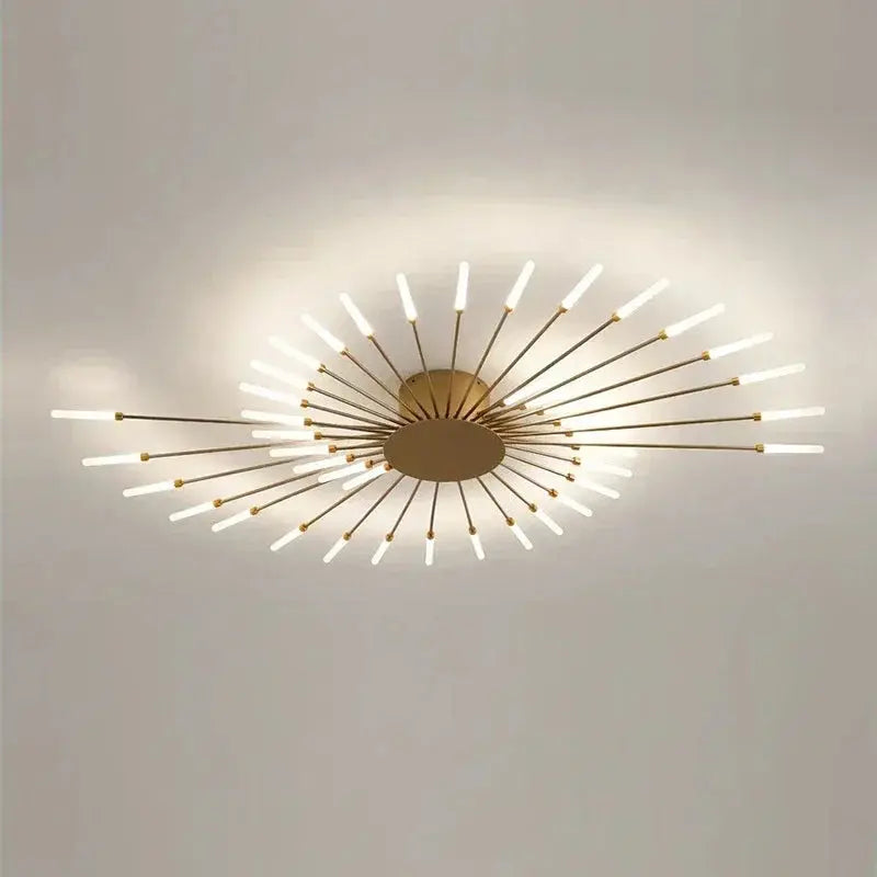 Plafonnier LED Design en Métal Noir ou Doré