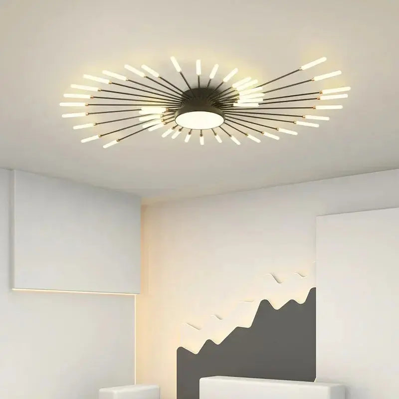 Designer LED Ceiling Light in Black or Gold Metal
