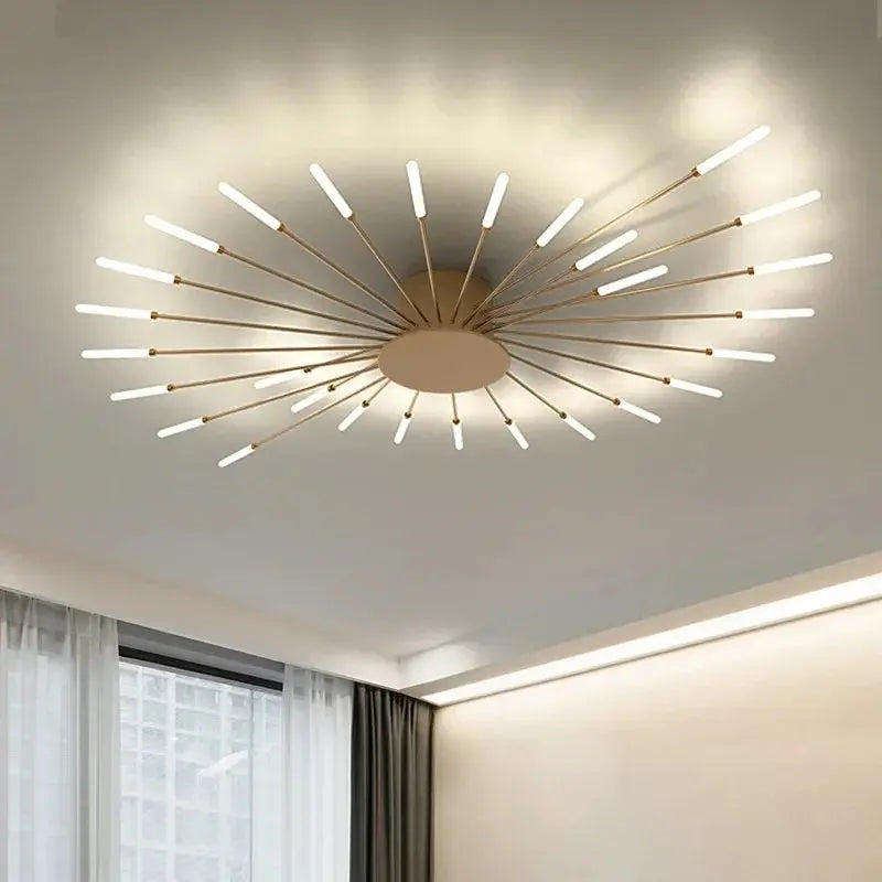 Plafonnier LED Design en Métal Noir ou Doré