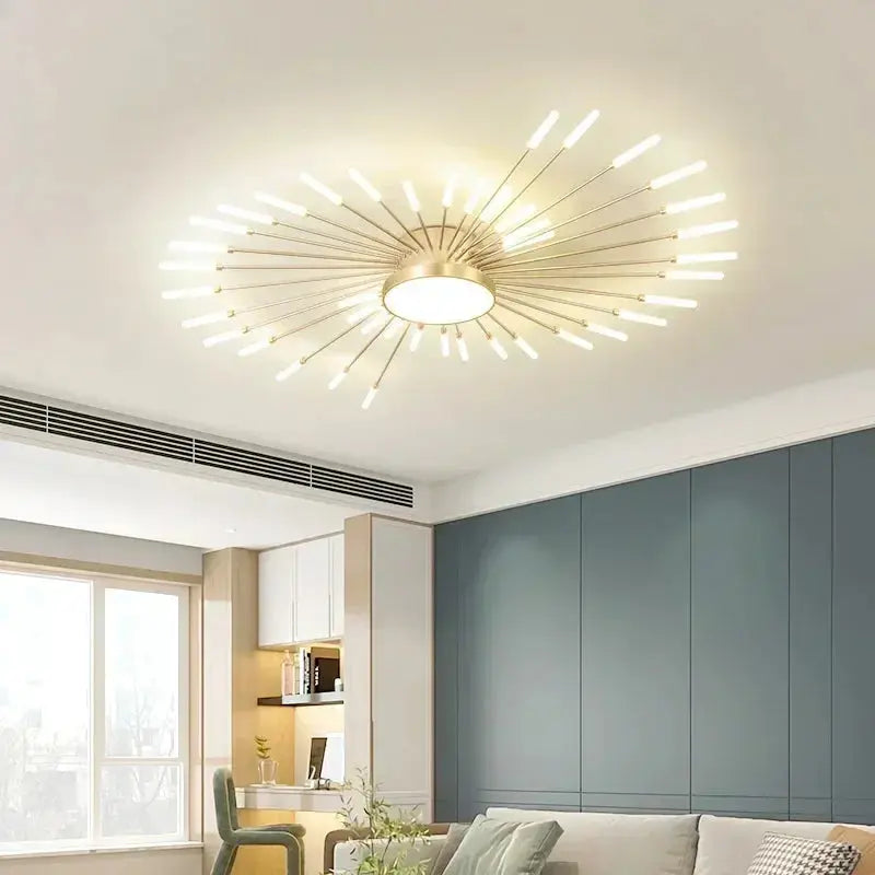 Plafonnier LED Design en Métal Noir ou Doré