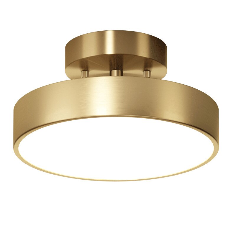 Gold Designer Ceiling Light – Round Brushed Metal, 3 Sizes