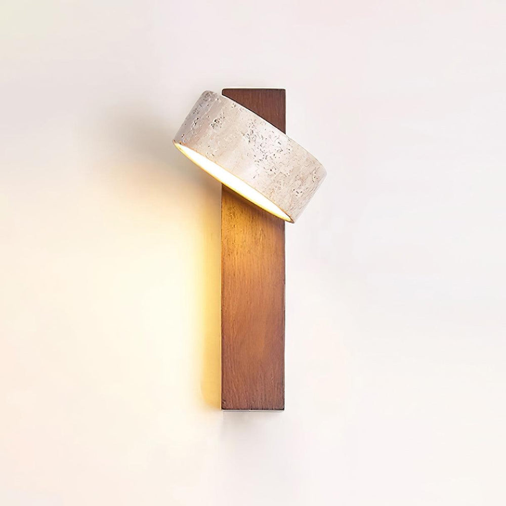 Jovan Travertine & Wood Wall Sconce