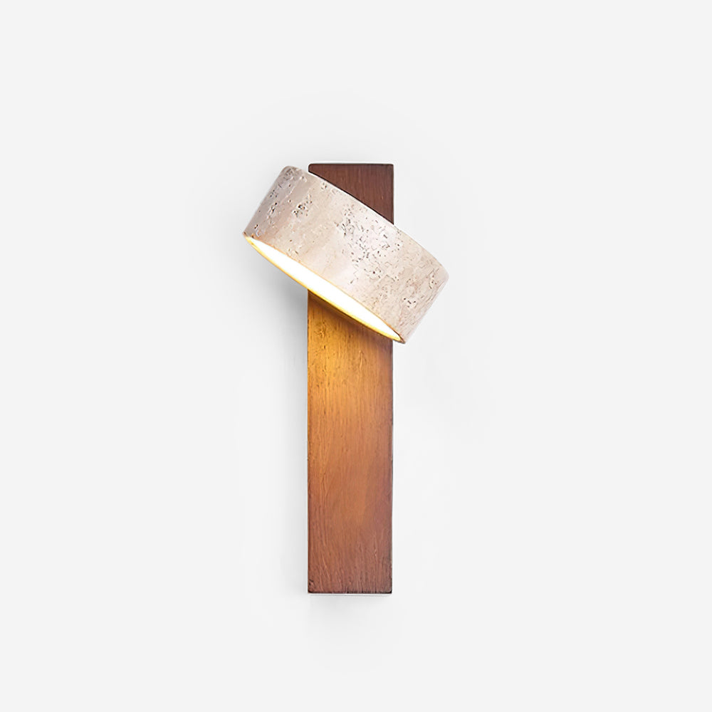 Jovan Travertine & Wood Wall Sconce