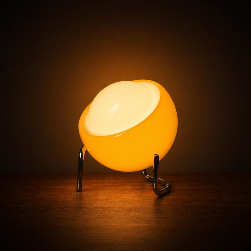 Retro Orange Space Age Table Lamp with Chrome Base | Marigold