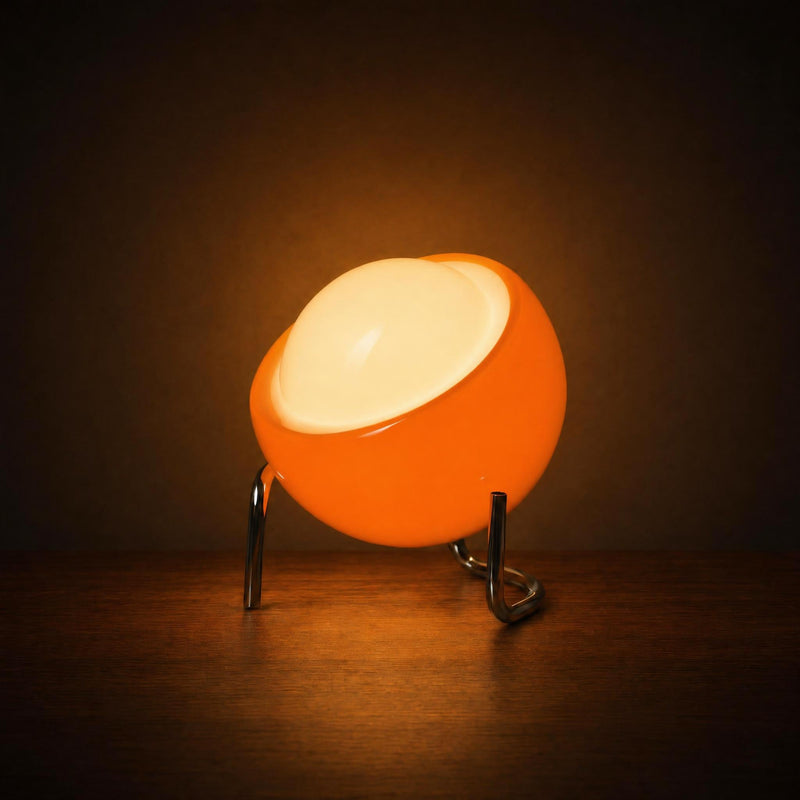 Retro Orange Space Age Table Lamp with Chrome Base | Marigold