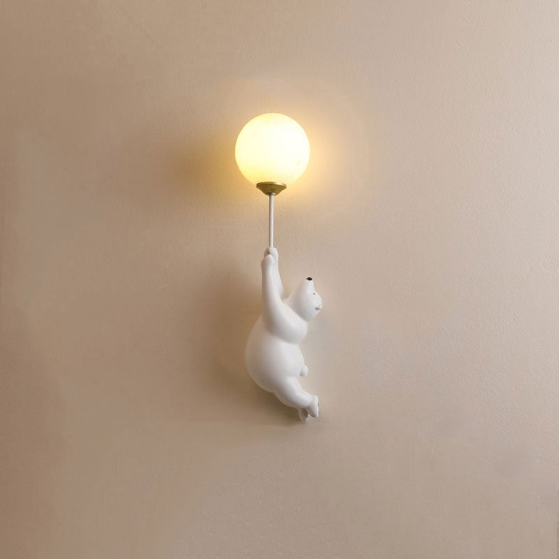 Bear Balloon Applique Murale Ours Ballon Moderne Animale. Blanc/Bleu/Rose. Salon - Neutralighting