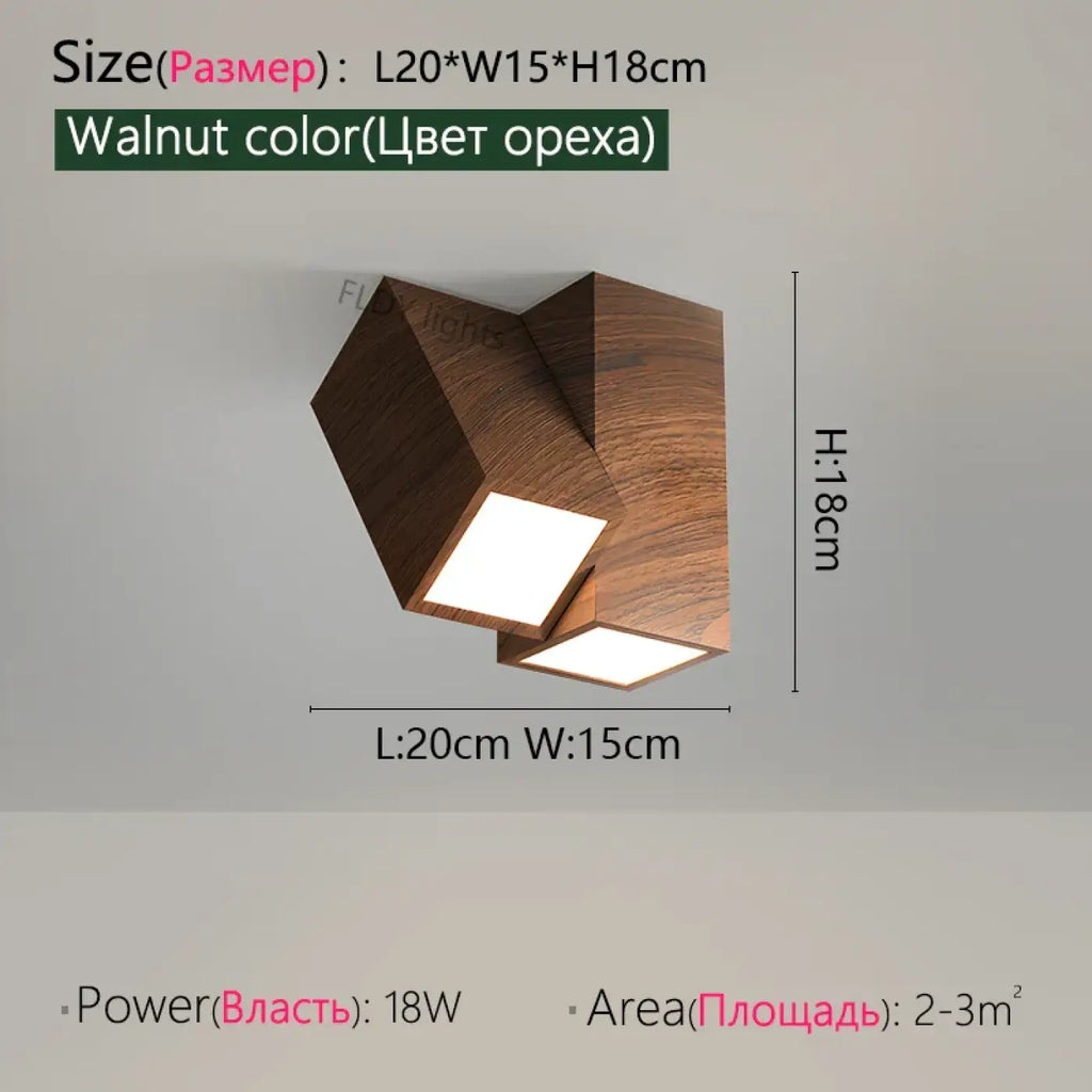 Plafonnier Minimaliste en Bois Orientable