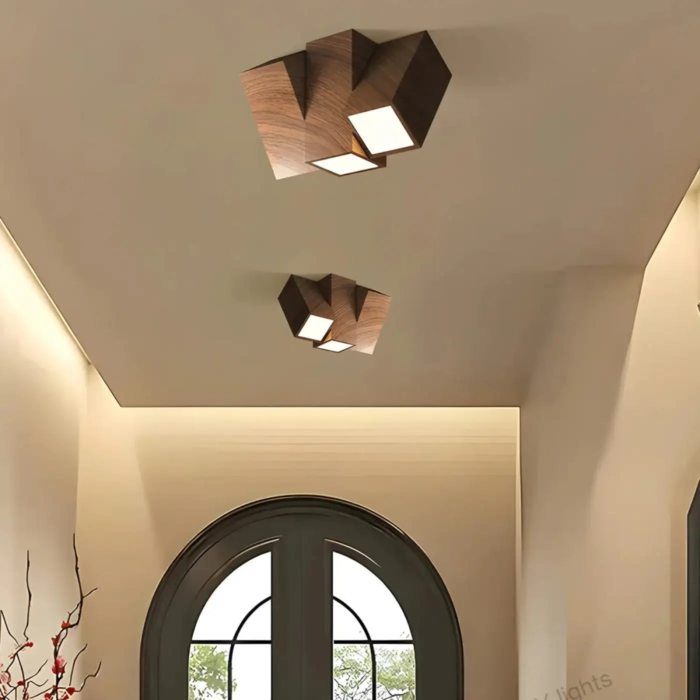 Plafonnier Minimaliste en Bois Orientable