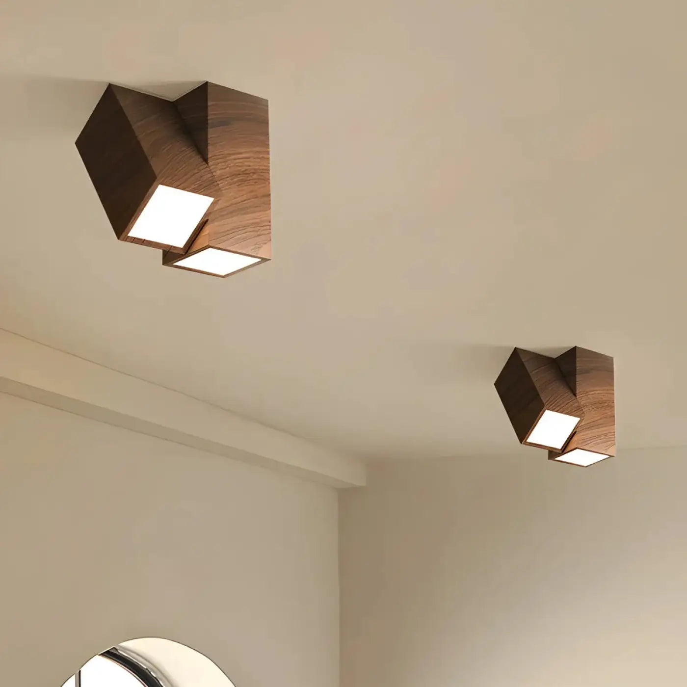Plafonnier Minimaliste en Bois Orientable