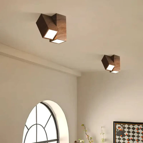 Plafonnier Minimaliste en Bois Orientable