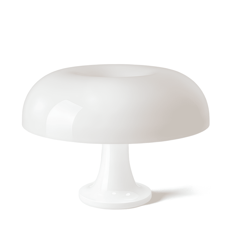 Minimalist White Mushroom Table Lamp with Tulip Base |Nessino