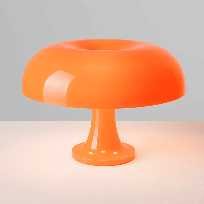 Minimalist White Mushroom Table Lamp with Tulip Base | Nessino
