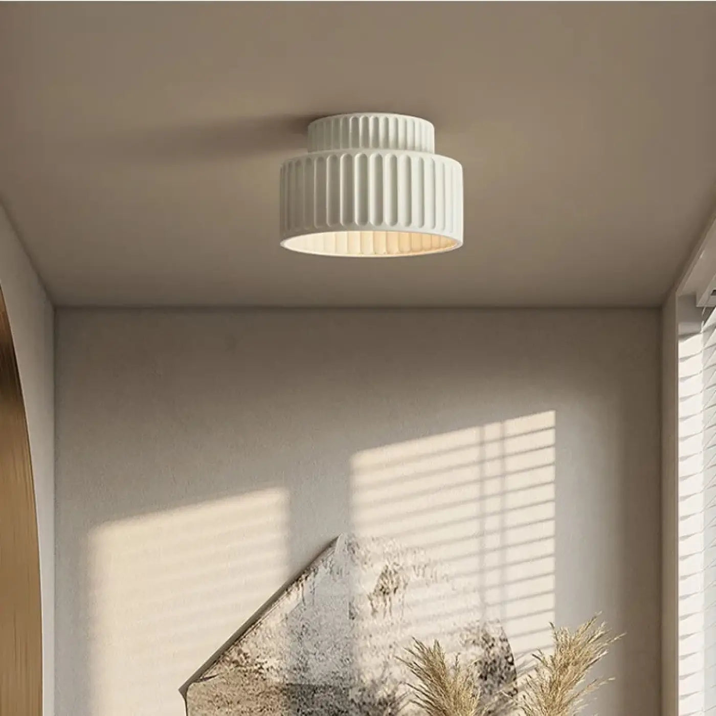 Plafonnier Cylindrique Strié au Look Rétro