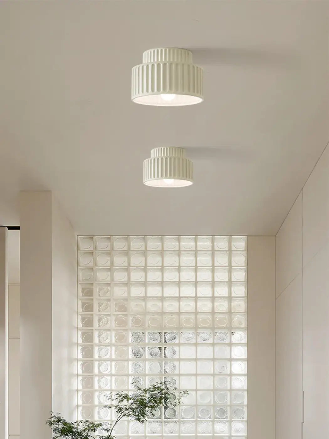 Plafonnier Cylindrique Strié au Look Rétro