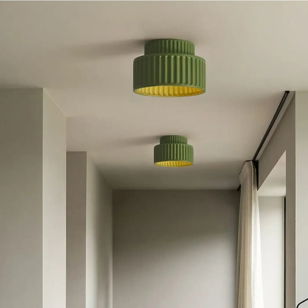 Plafonnier Cylindrique Strié au Look Rétro