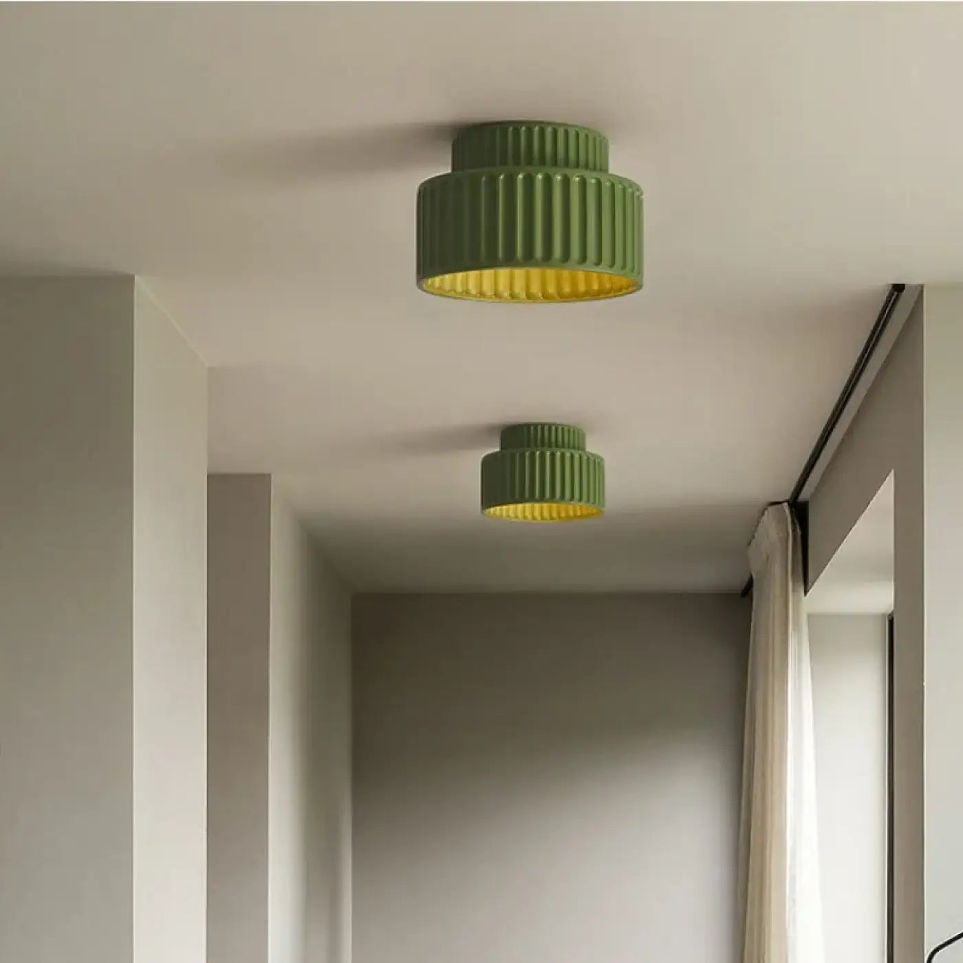 Plafonnier Cylindrique Strié au Look Rétro